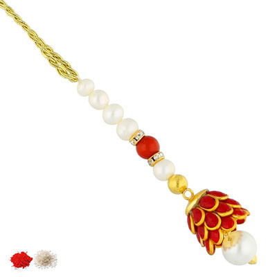 "RUHI PEARL LUMBA - JPJUN-18-380-07 (Single Rakhi) - Click here to View more details about this Product